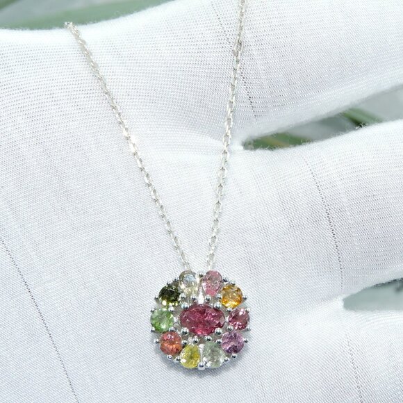 Tourmaline Pendant, Sterling Silver Pendant Necklace - Picture 1 of 6